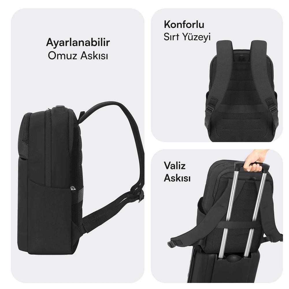 MACK Code Eco 16" Siyah Notebook Sırt Çantası