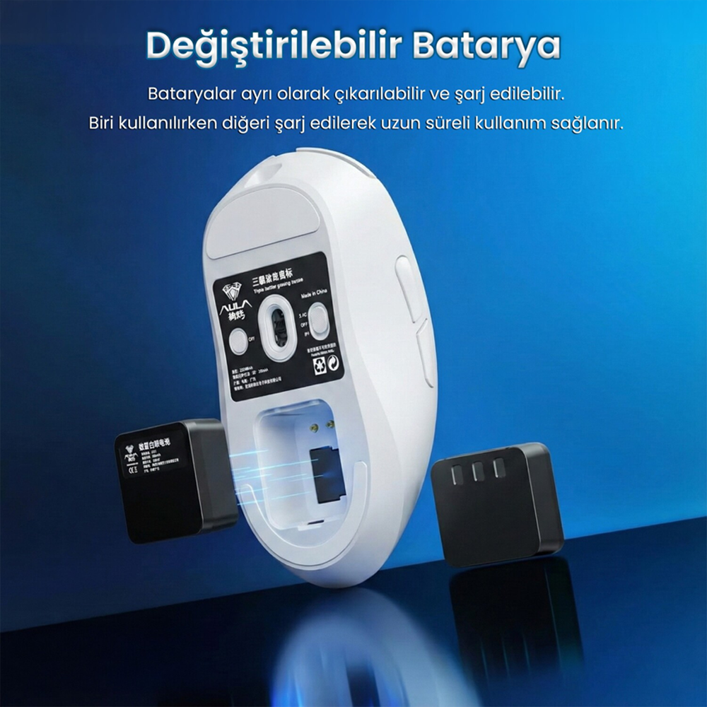Aula SC900 Pro PAW3395 26000 DPI 8000Hz Kablosuz Beyaz Gaming Mouse