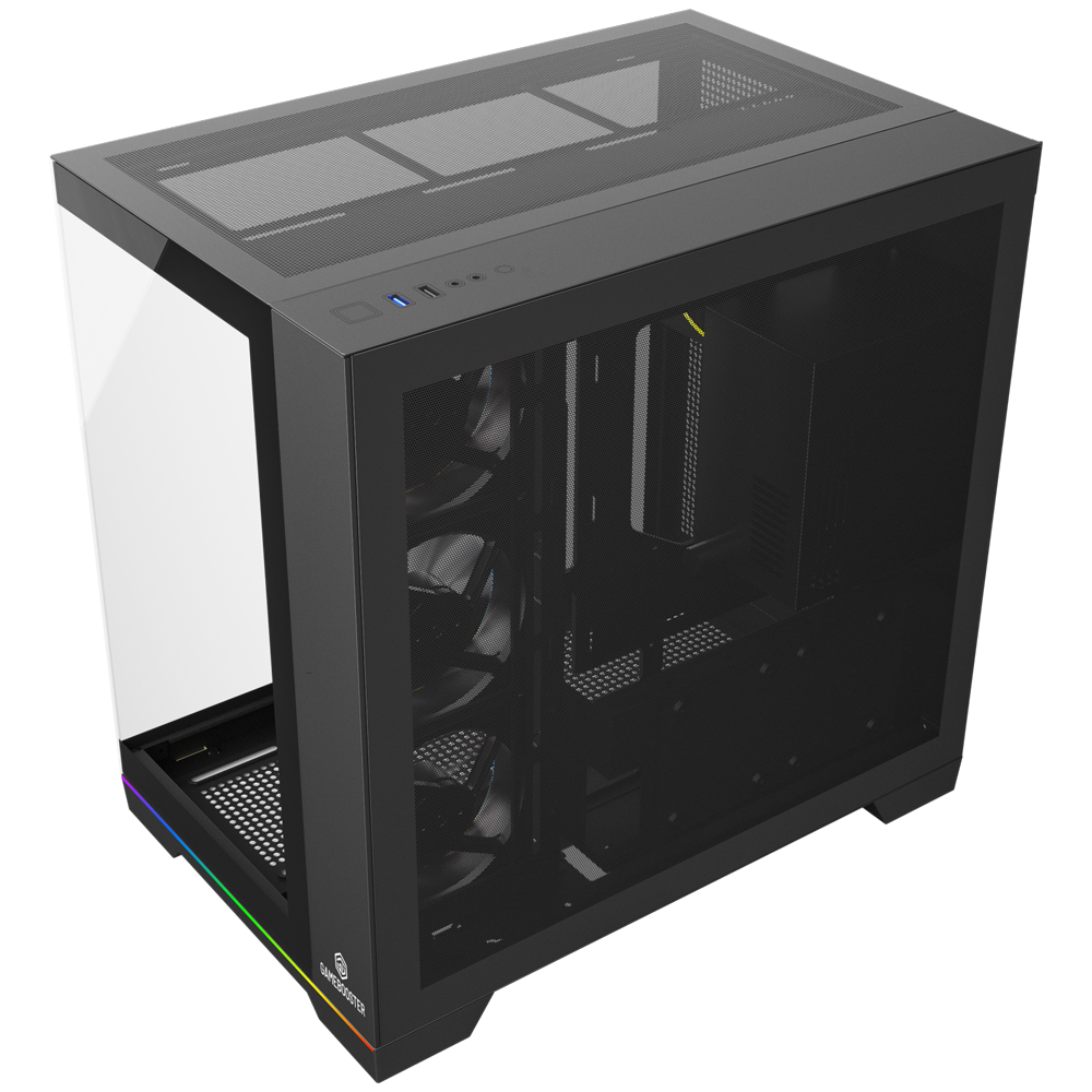 GameBooster NYVRA SYNC X 850W 80+ Bronze ATX3.1 Gen5.1 SeaView ARGB ATX Mid Tower Siyah Kasa