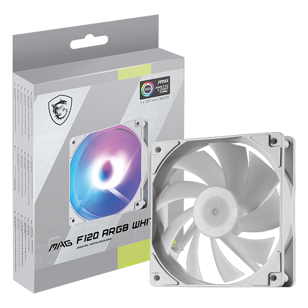 MSI MAG F120 ARGB 120mm PWM Beyaz Kasa Fanı