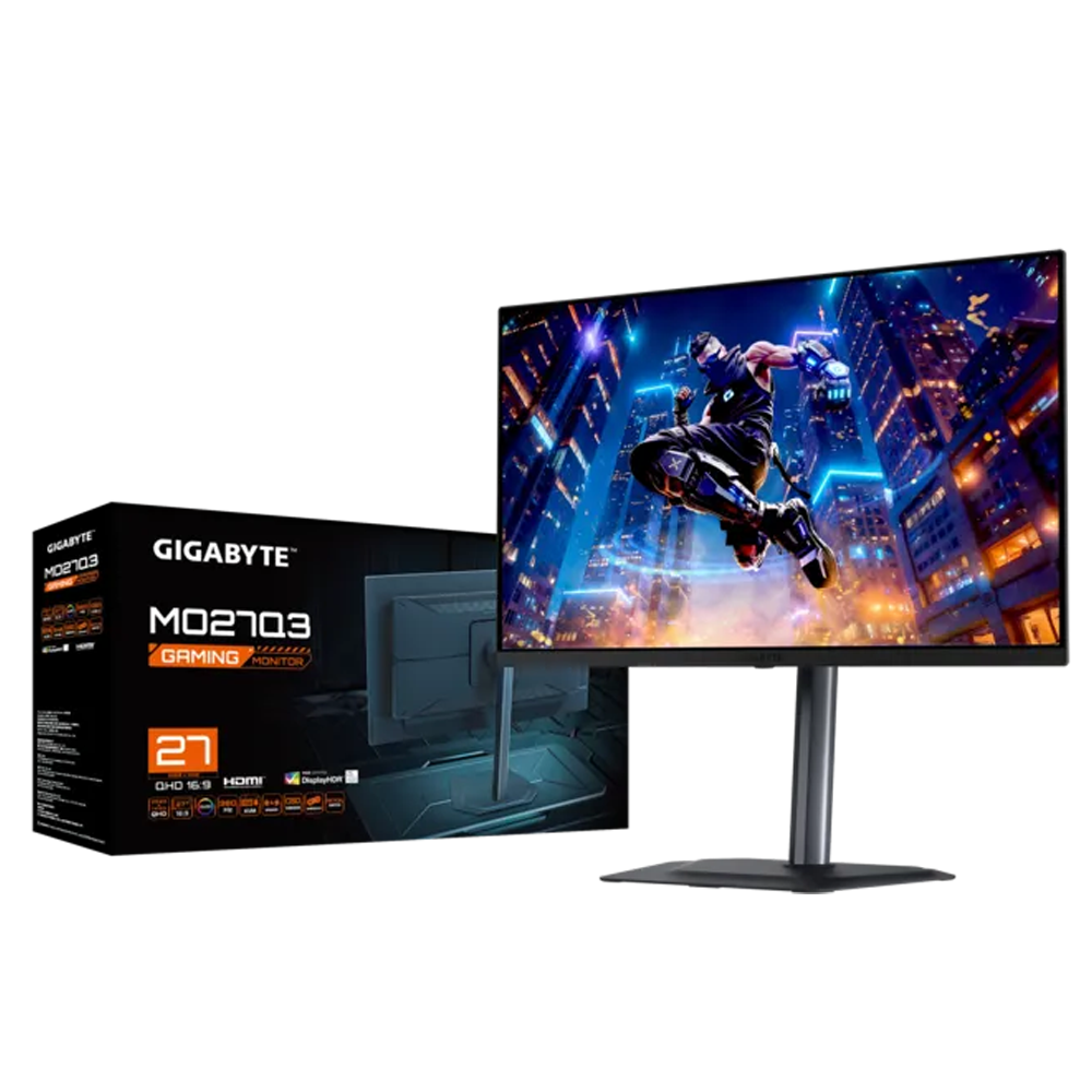 GIGABYTE MO27Q3 27" 360Hz 0.03ms HDMI DP G-Sync Free Sync Premium Pro HDR400 Pivot QHD QD-OLED Gaming Monitör
