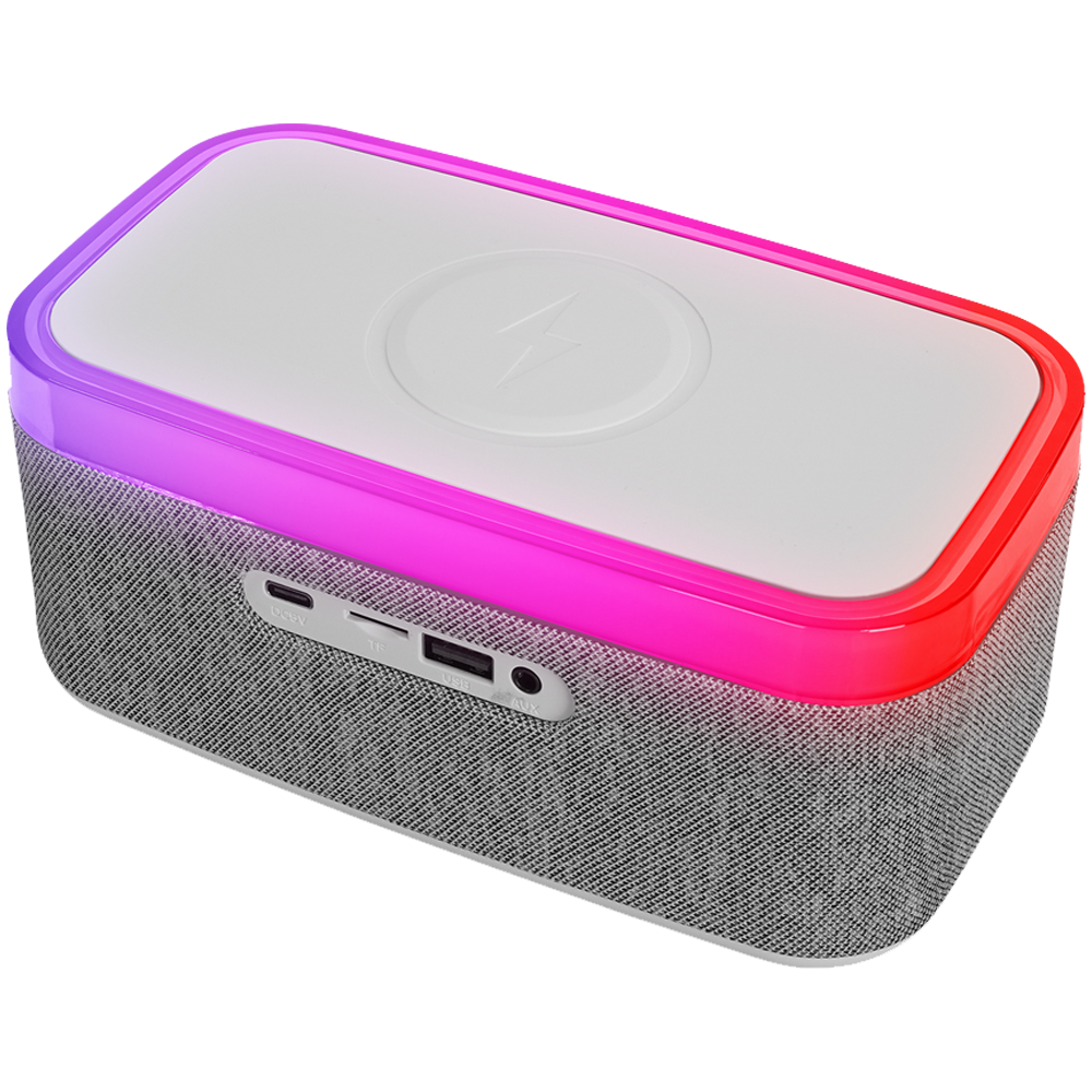 MIKADO MD-W8 10W 1200mAh RGB Gri Bluetooth Kablosuz Şarj Alarmlı Saat Speaker Hoparlör