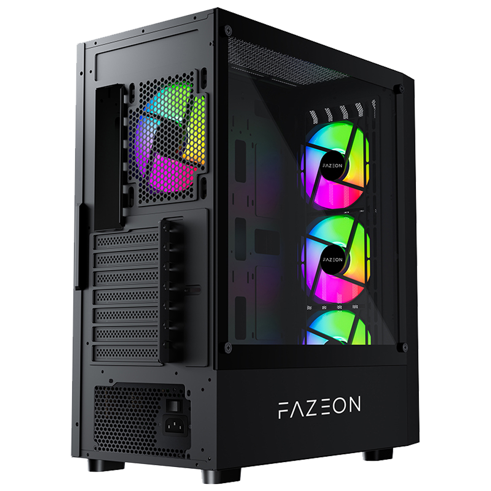 FAZEON F18 650W 80+ Bronze Tempered Glass Mesh 4x ARGB Fanlı USB 3.0 Siyah E-ATX Bilgisayar Kasası