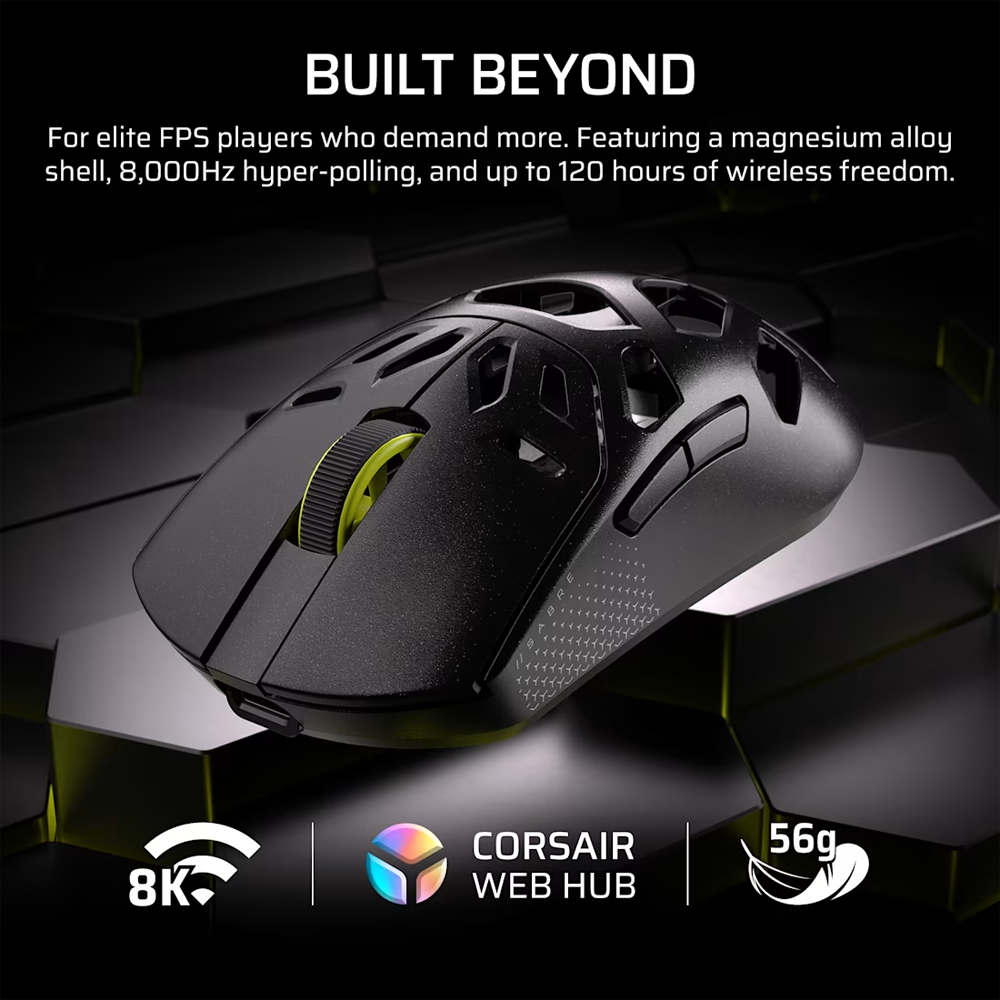 Corsair SABRE V2 PRO WIRELESS MAGNESIUM ALLOY 33000DPI 8000Hz Siyah Kablosuz Gaming Mouse