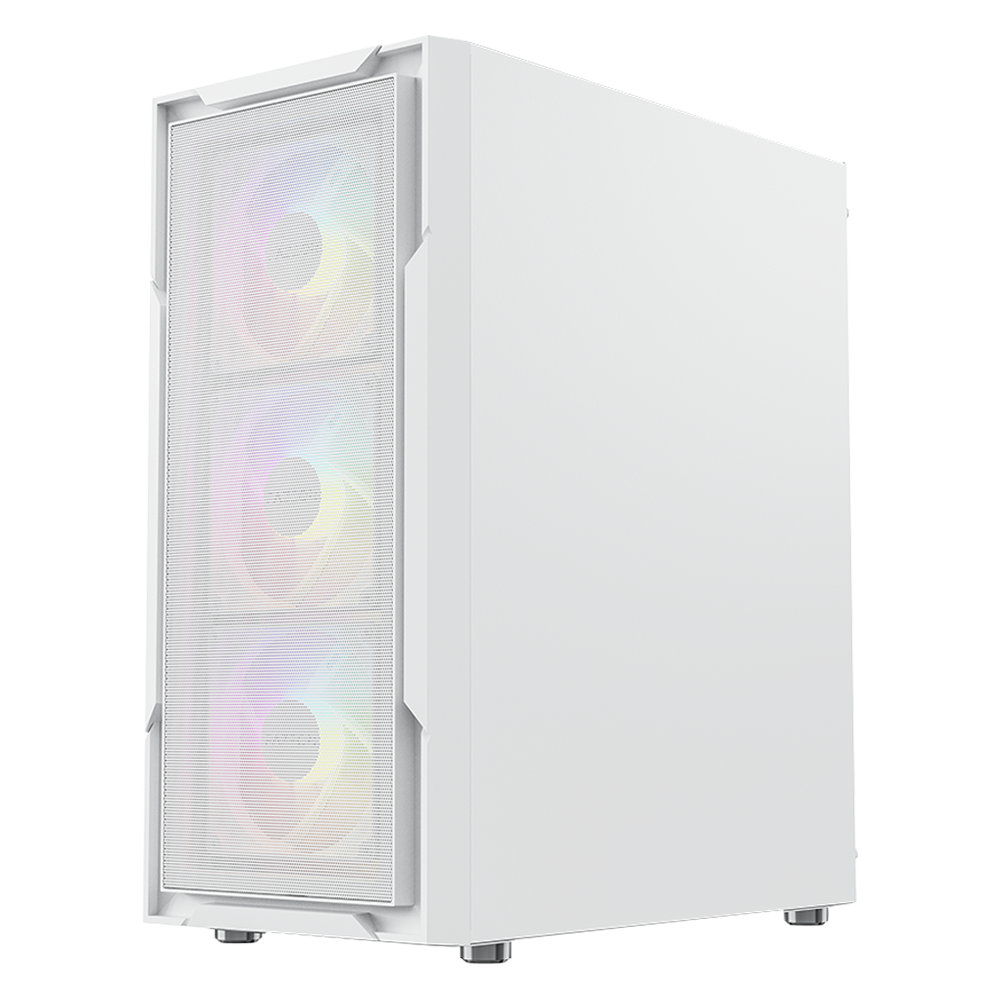 FAZEON F11 650W 80+ Bronze Tempered Glass Mesh 4x RGB Fanlı USB 3.0 Beyaz ATX Bilgisayar Kasası