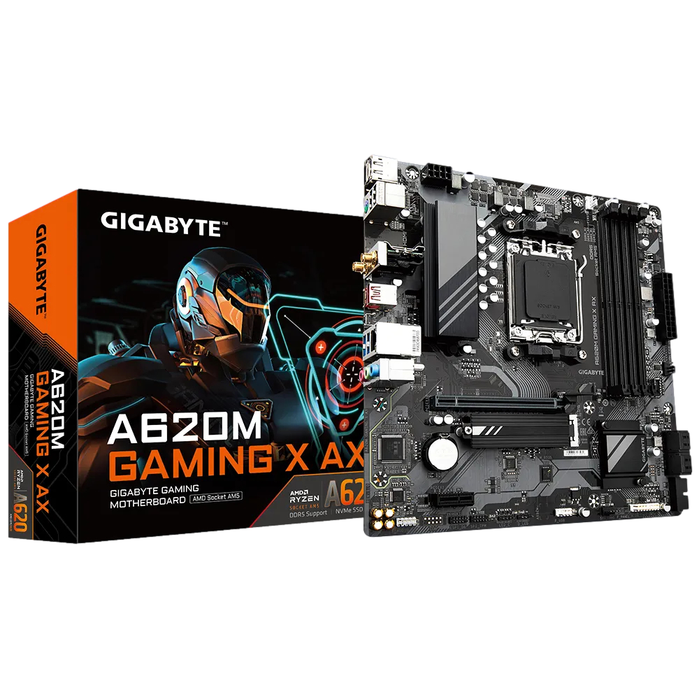 GIGABYTE A620M GAMING X AX 6400MHz(OC) DDR5 Soket AM5 M.2 HDMI DP mATX Anakart görsel 1