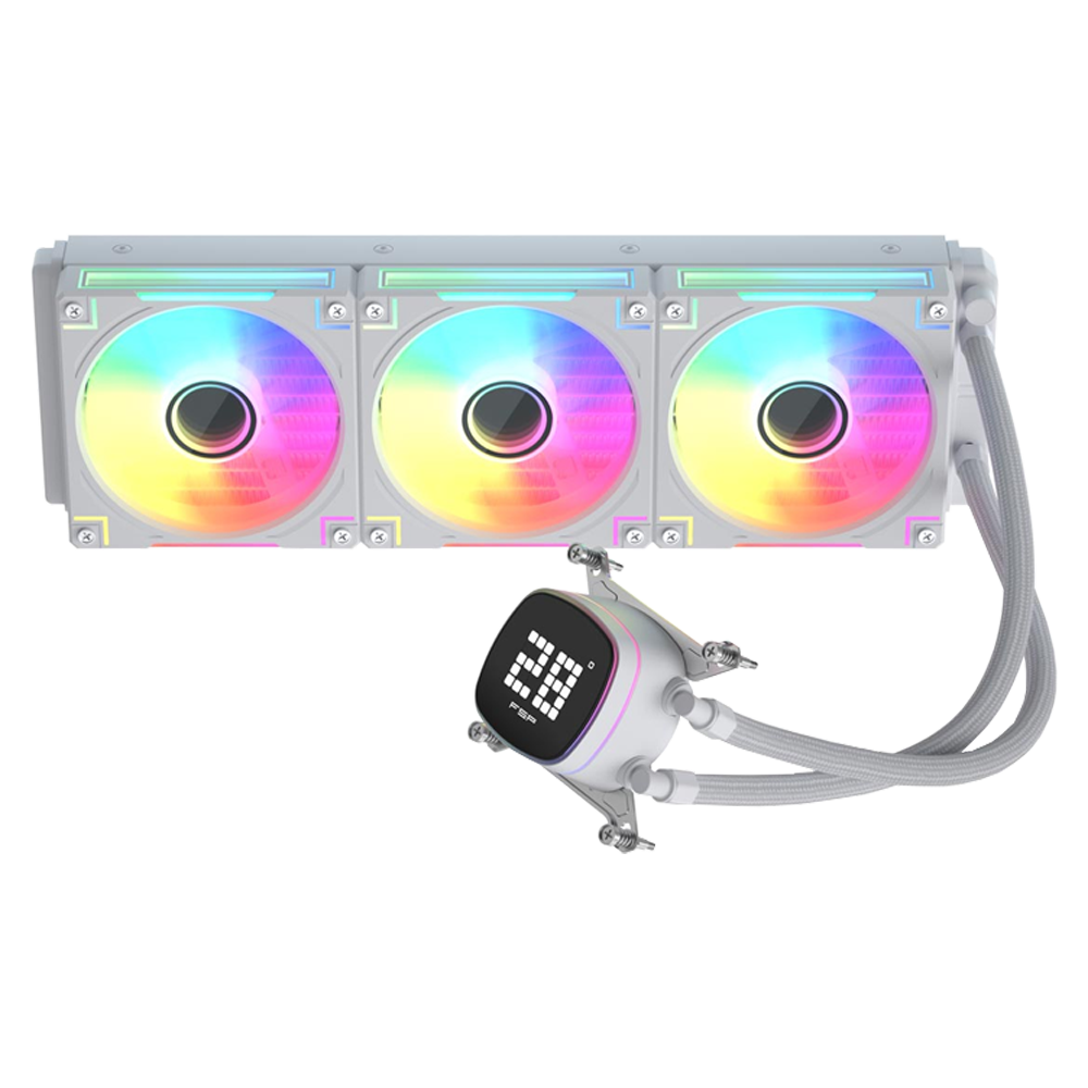 FSP AD36 ARGB AIO 360mm Dijital Isı Göstergeli Beyaz İşlemci Sıvı Soğutucu