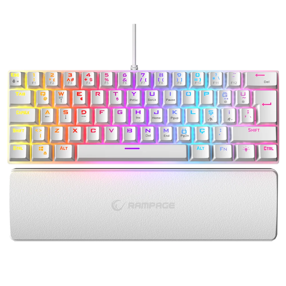Rampage ALLY K11 Blue Switch Rainbow Kablolu Beyaz Mekanik Gaming Klavye