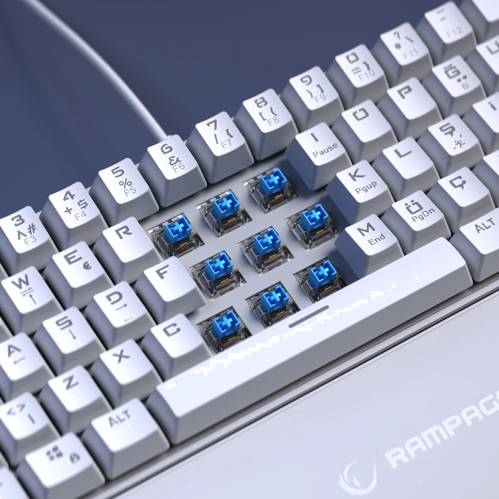Rampage ALLY K11 Blue Switch Rainbow Kablolu Beyaz Mekanik Gaming Klavye