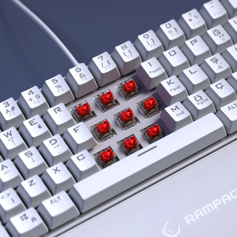 Rampage ALLY K11 Red Switch Rainbow Kablolu Beyaz Mekanik Gaming Klavye
