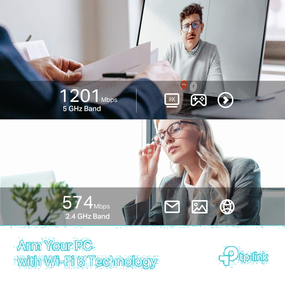 TP-LINK ARCHER TX35U PLUS AX1800 Yüksek Kazançlı Wireless Dual Bant USB Adaptör 