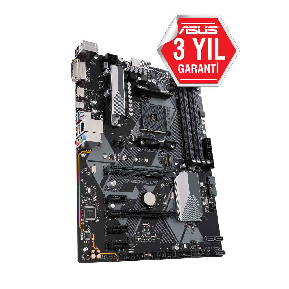 ASUS PRIME B450-PLUS 4400MHz OC DDR4 Soket AM4 M.2 DVI HDMI ATX Anakart