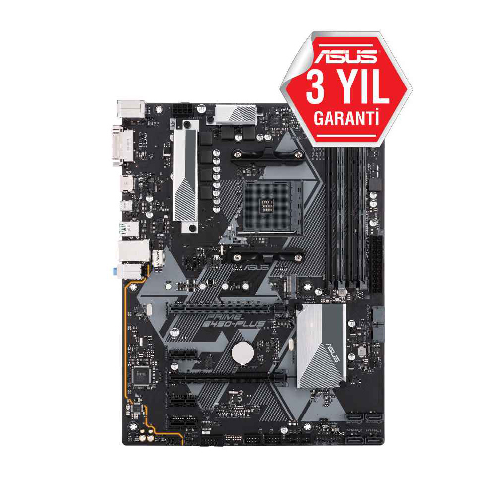 ASUS PRIME B450-PLUS 4400MHz OC DDR4 Soket AM4 M.2 DVI HDMI ATX Anakart