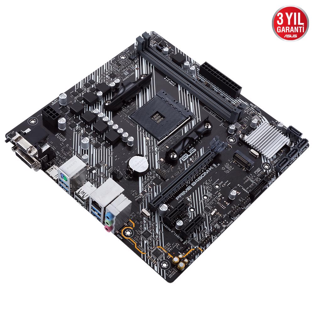 ASUS PRIME B450M-K II 4400MHz OC DDR4 SOKET AM4 D-Sub DVI-D HDMI M.2 mATX Anakart