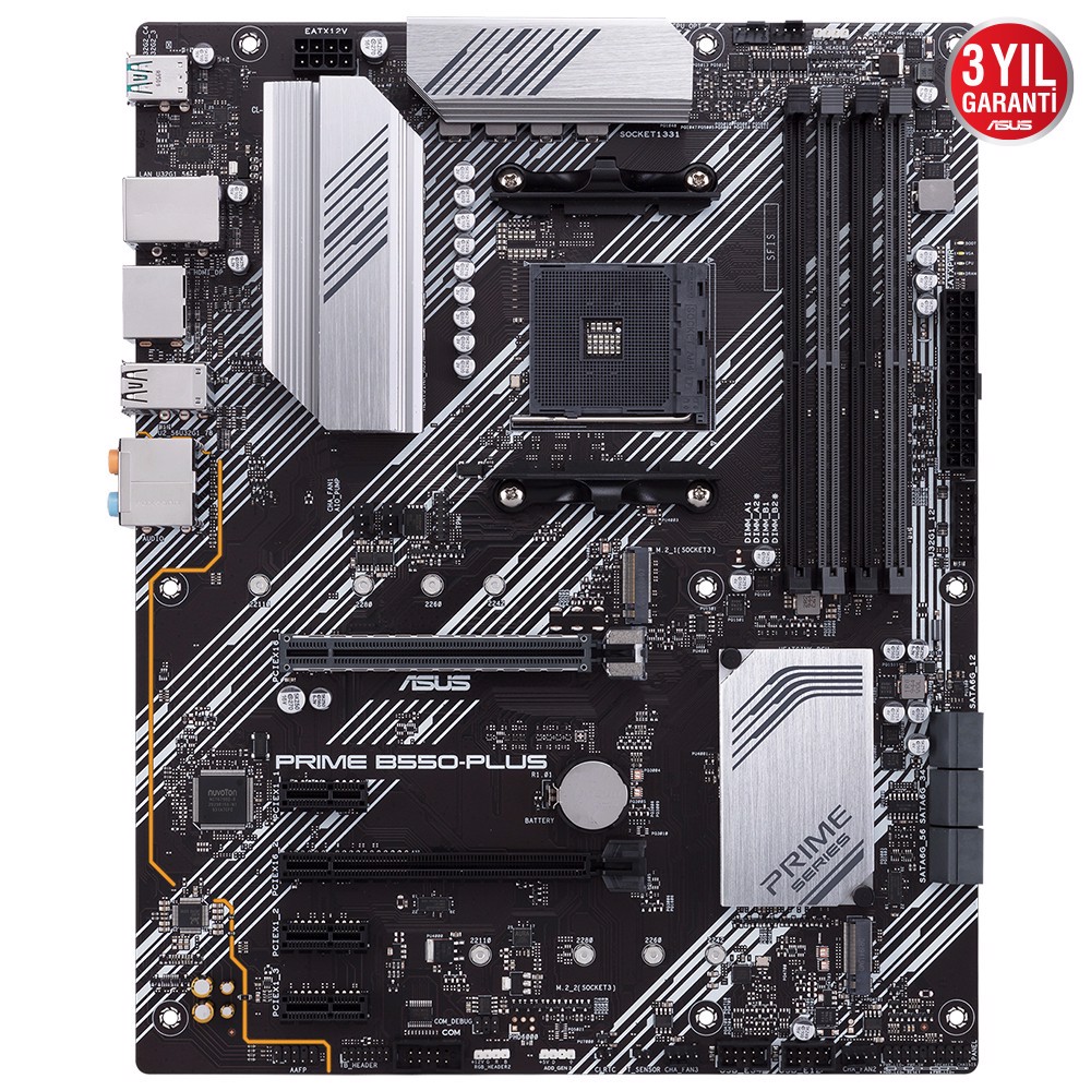 ASUS PRIME B550-PLUS 4600MHz OC DDR4 Soket AM4 M.2 DP HDMI ATX Anakart