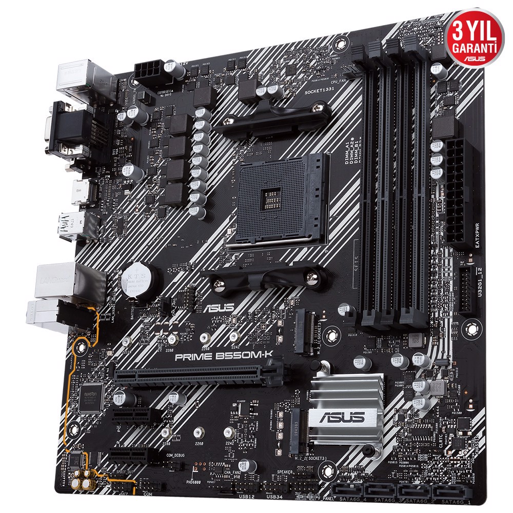 ASUS PRIME B550M-K 4600MHz OC DDR4 Soket AM4 M.2 HDMI VGA DVI mATX Anakart