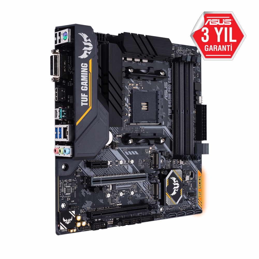 ASUS TUF GAMING B450M-PRO 4400MHz(OC) DDR4 Soket AM4 RGB M.2 mATX Anakart