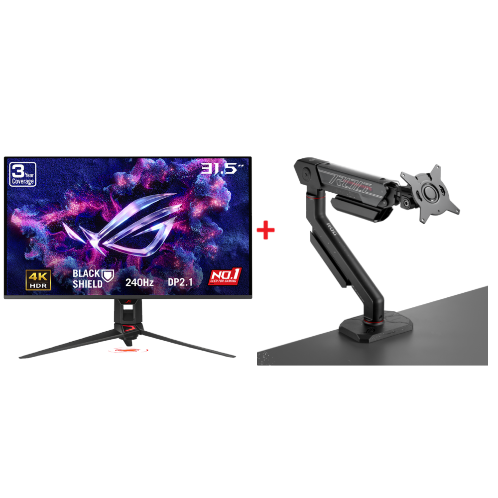 ASUS ROG STRIX PG32UCDM3 Gen3 31.5" OLED Monitör + ROG Ergo 49" Askı Aparatı Bundle Paket