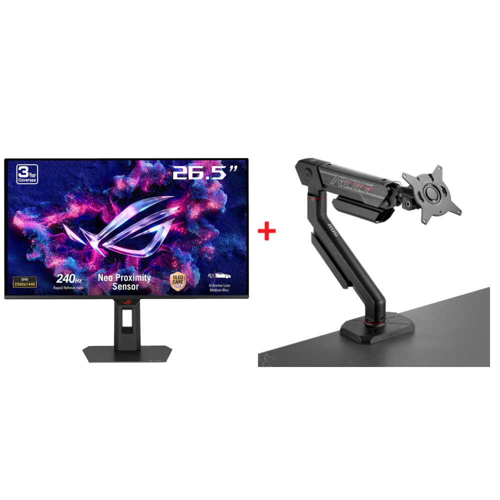ASUS ROG STRIX XG27AQDMES 26.5" OLED Monitör + ROG Ergo 49" Askı Aparatı Bundle Paket