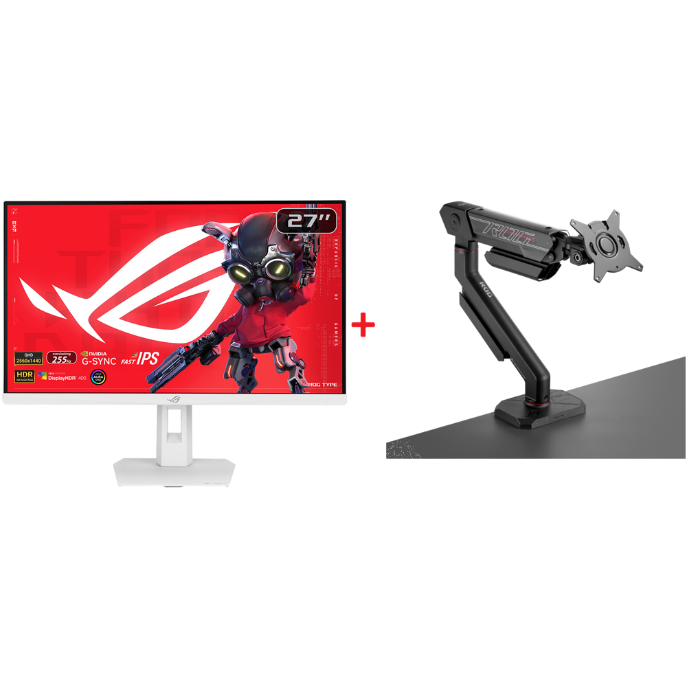 ASUS ROG STRIX XG27ACMES-W 27" Monitör + ROG Ergo 49" Askı Aparatı Bundle Paket