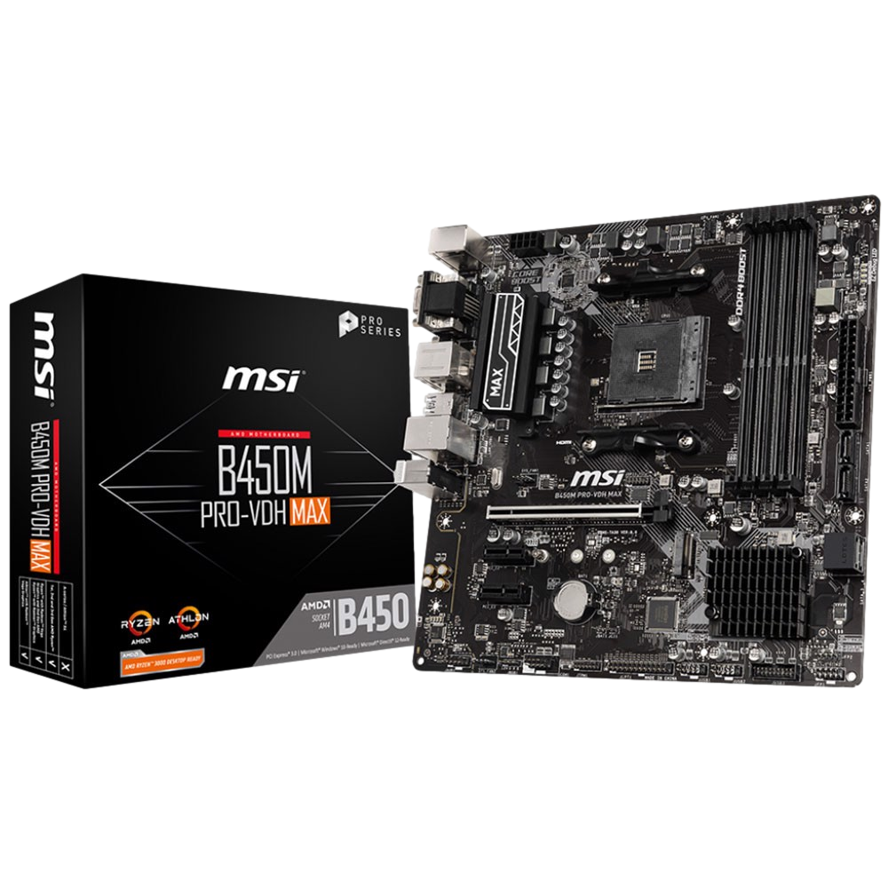 MSI B450M PRO-VDH MAX 3866MHz(OC) DDR4 Soket AM4 M.2 HDMI DVI VGA mATX Anakart görsel 1