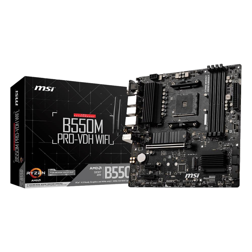 MSI B550M PRO-VDH WIFI 4400MHz(OC) DDR4 Soket AM4 M.2 HDMI DP VGA mATX Anakart