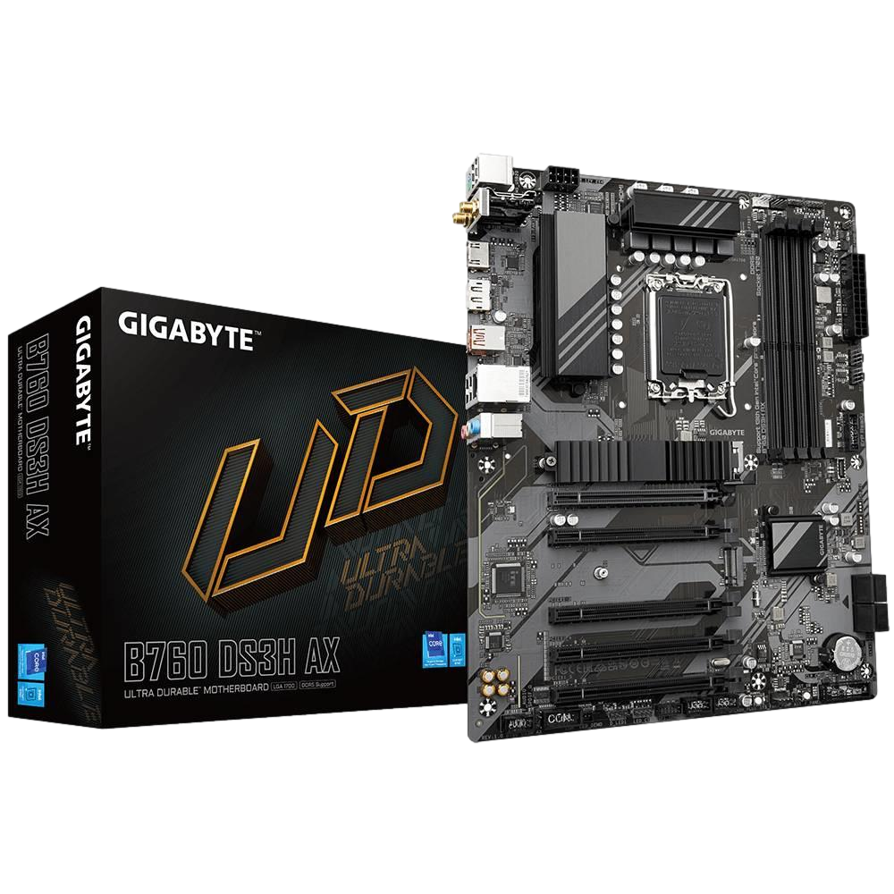 GIGABYTE B760 DS3H AX 7600MHz OC DDR5 Soket 1700 M.2 HDMI DP ATX Anakart görsel 1