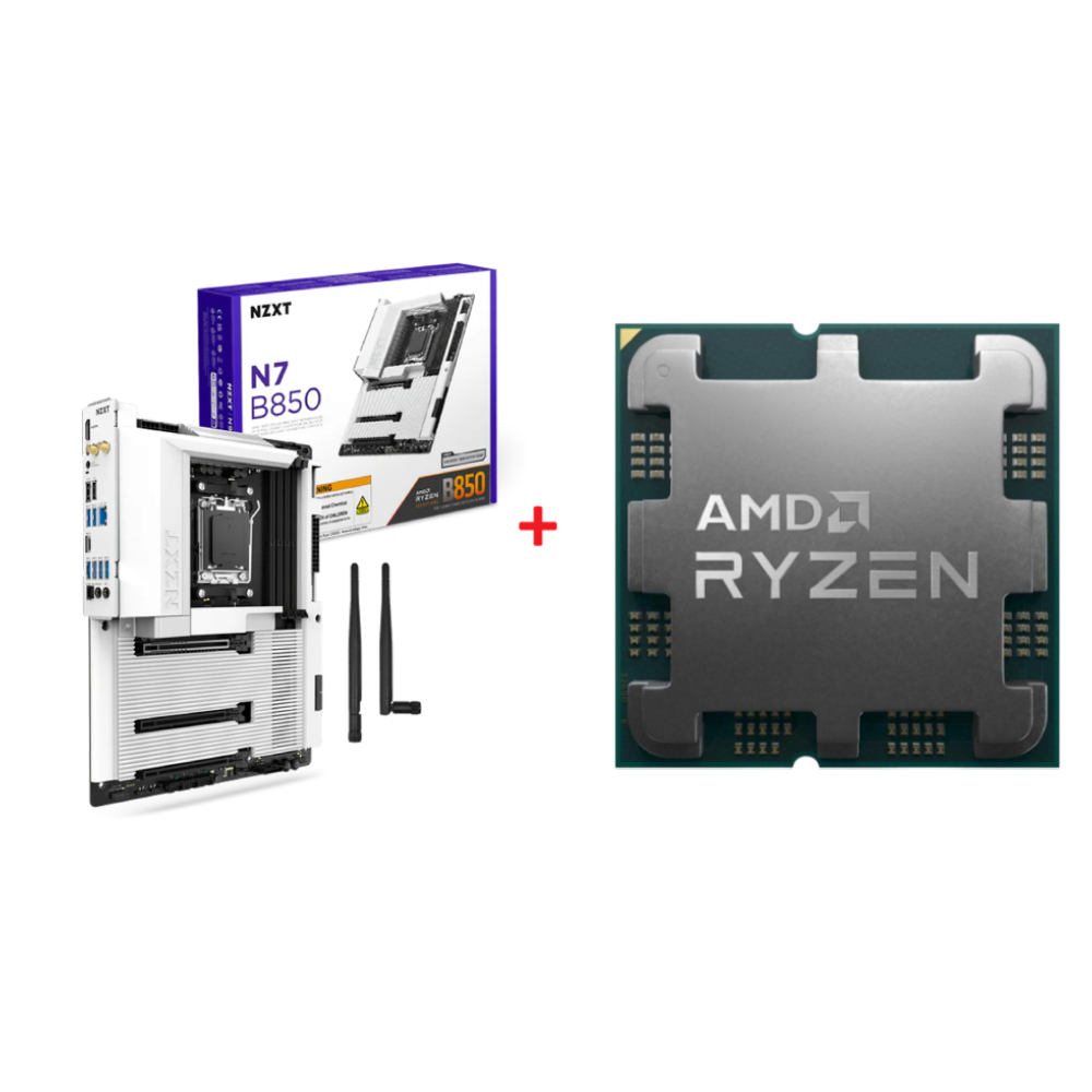 NZXT N7 B850 Anakart + AMD Ryzen 5 7600 İşlemci Bundle Paket