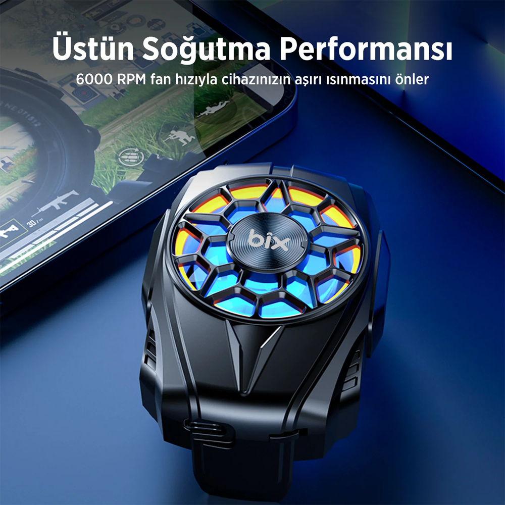 Bix BXCP03G 4.5-7" Ultra Sessiz ve Güçlü Telefon Soğutucu Fan