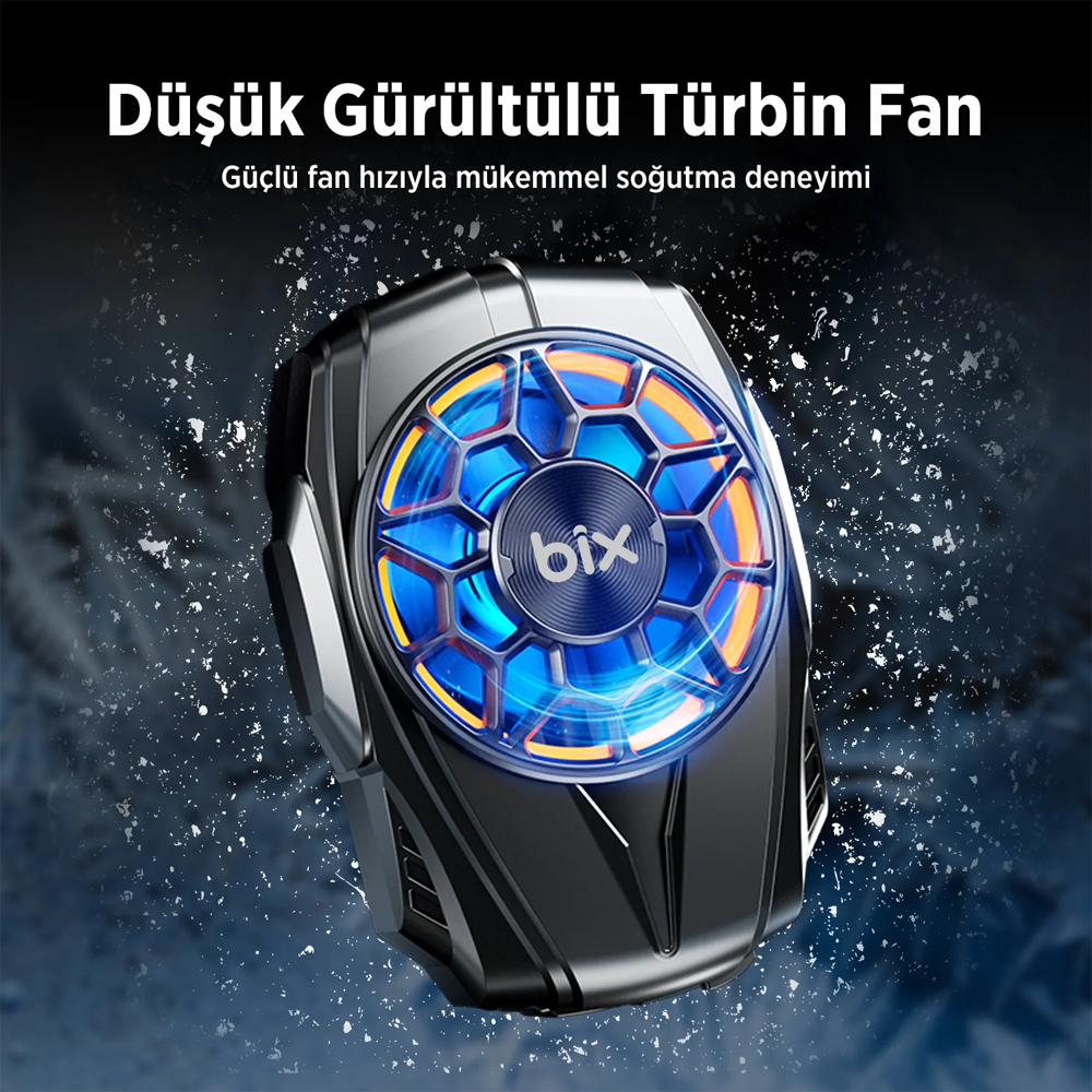 Bix BXCP04G 4.5-7" Ultra Sessiz ve Güçlü Bataryalı Telefon Soğutucu Fan