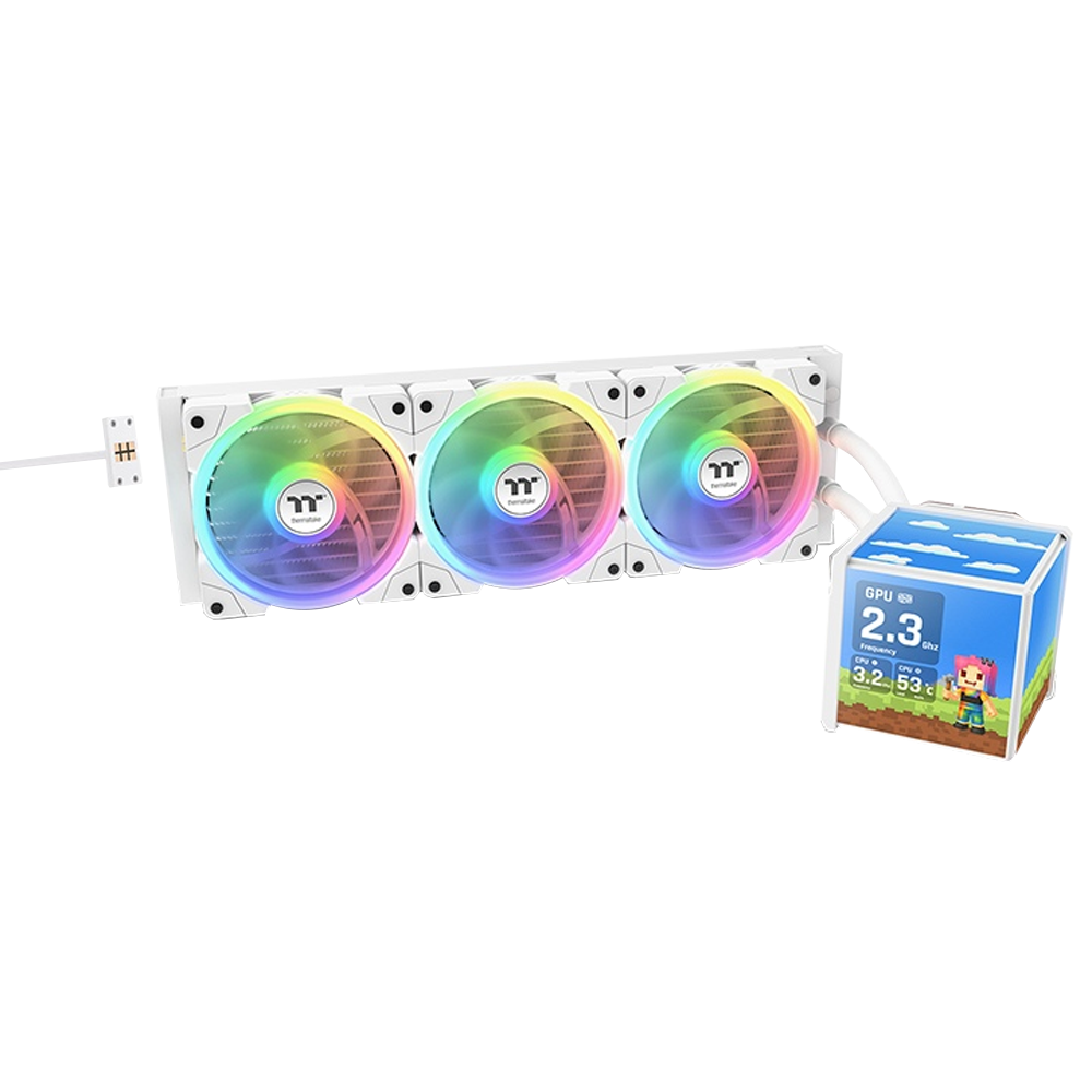 Thermaltake MINECUBE 360 Ultra 3,95" TFT LCD 3x120mm ARGB Beyaz İşlemci Sıvı Soğutucu