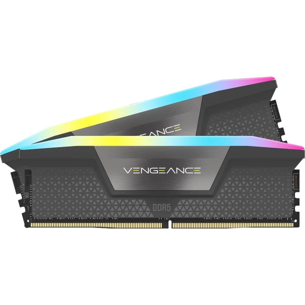 CORSAIR 32GB (2x16GB) Vengeance RGB 6000MHz CL28 DDR5 EXPO/XMP Siyah Dual Kit Ram görsel 1