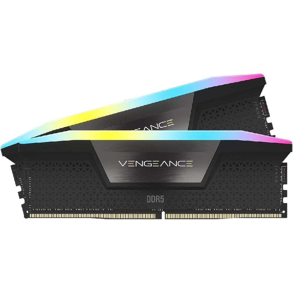 CORSAIR 32GB (2x16GB) Vengeance RGB 6400MHz CL32 DDR5 EXPO/XMP Siyah Dual Kit Ram görsel 1