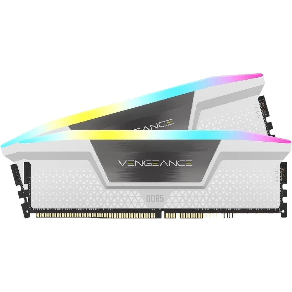 CORSAIR 64GB (2x32GB) Vengeance RGB 6000MHz CL30 DDR5 EXPO/XMP Beyaz Dual Kit Ram görsel 1