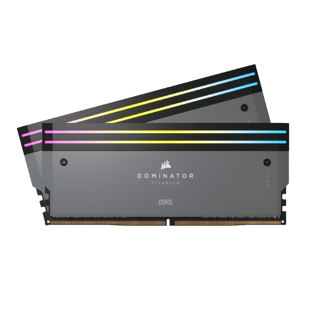 CORSAIR 32GB (2x16GB) Dominator Titanium RGB Siyah 6000MHz CL30 EXPO/XMP DDR5 Dual Kit Ram görsel 1