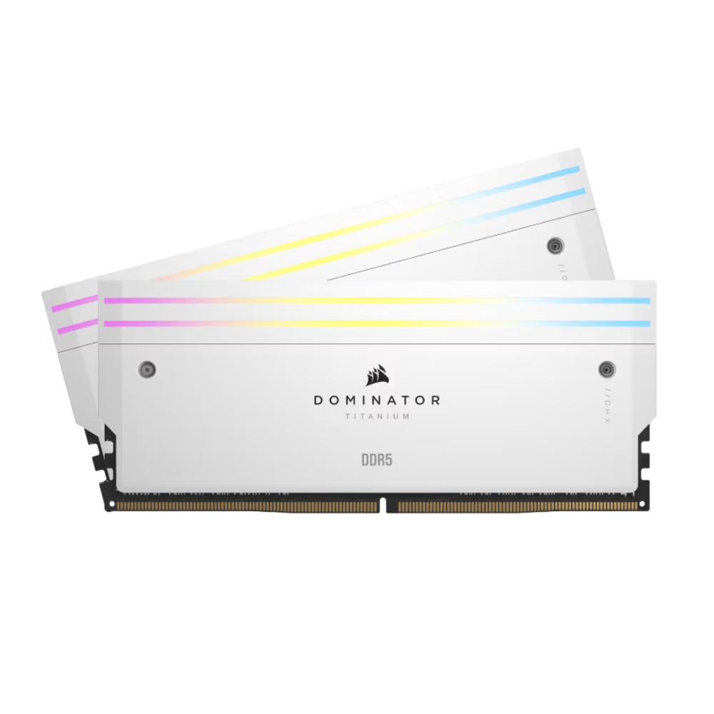 CORSAIR 48GB (2x24GB) Dominator Titanium 7200MHz RGB Beyaz CL36 DDR5 XMP Dual Kit Ram
