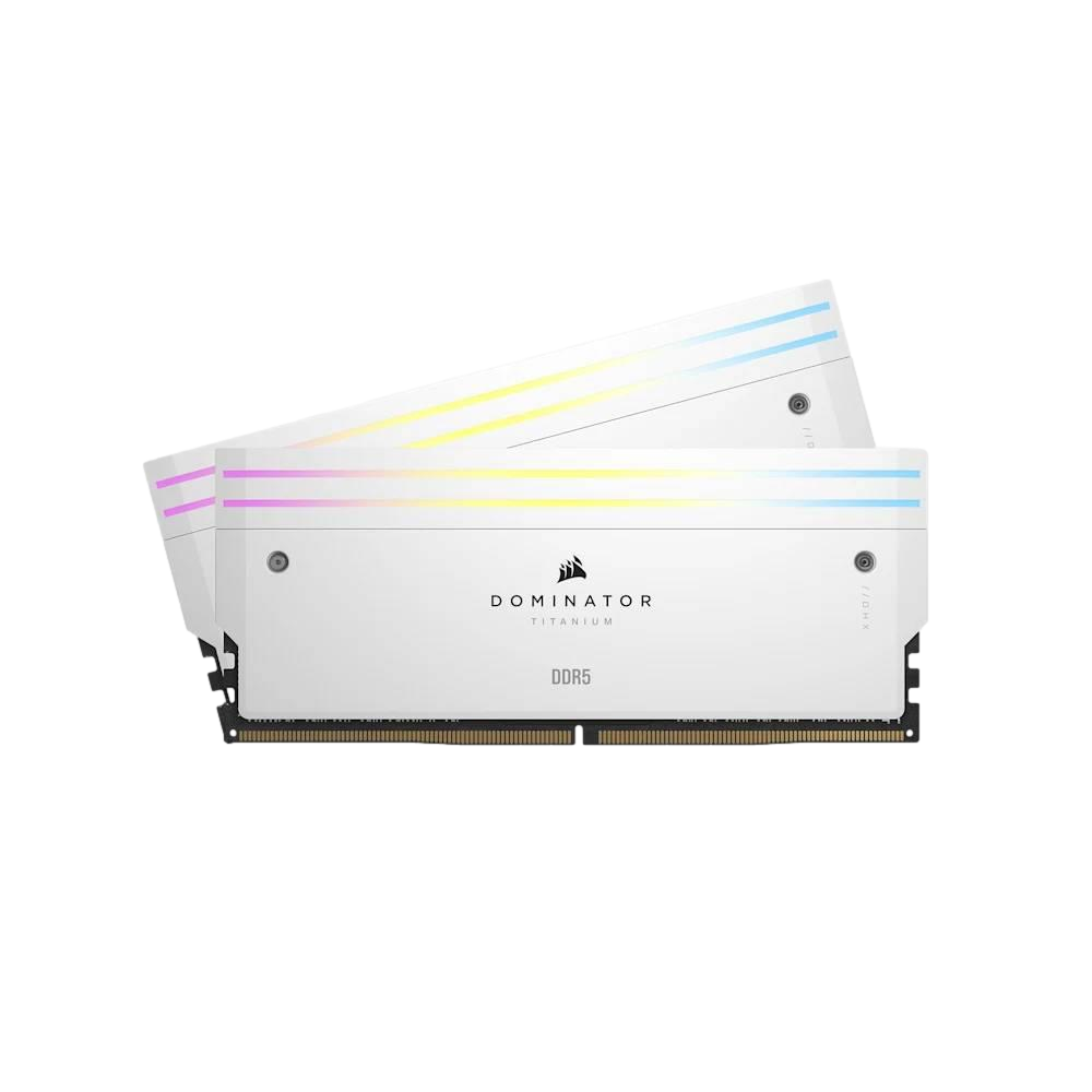 CORSAIR 64GB (2x32GB) Dominator Titanium RGB Beyaz 6000MHz CL30 XMP DDR5 Dual Kit Ram görsel 1