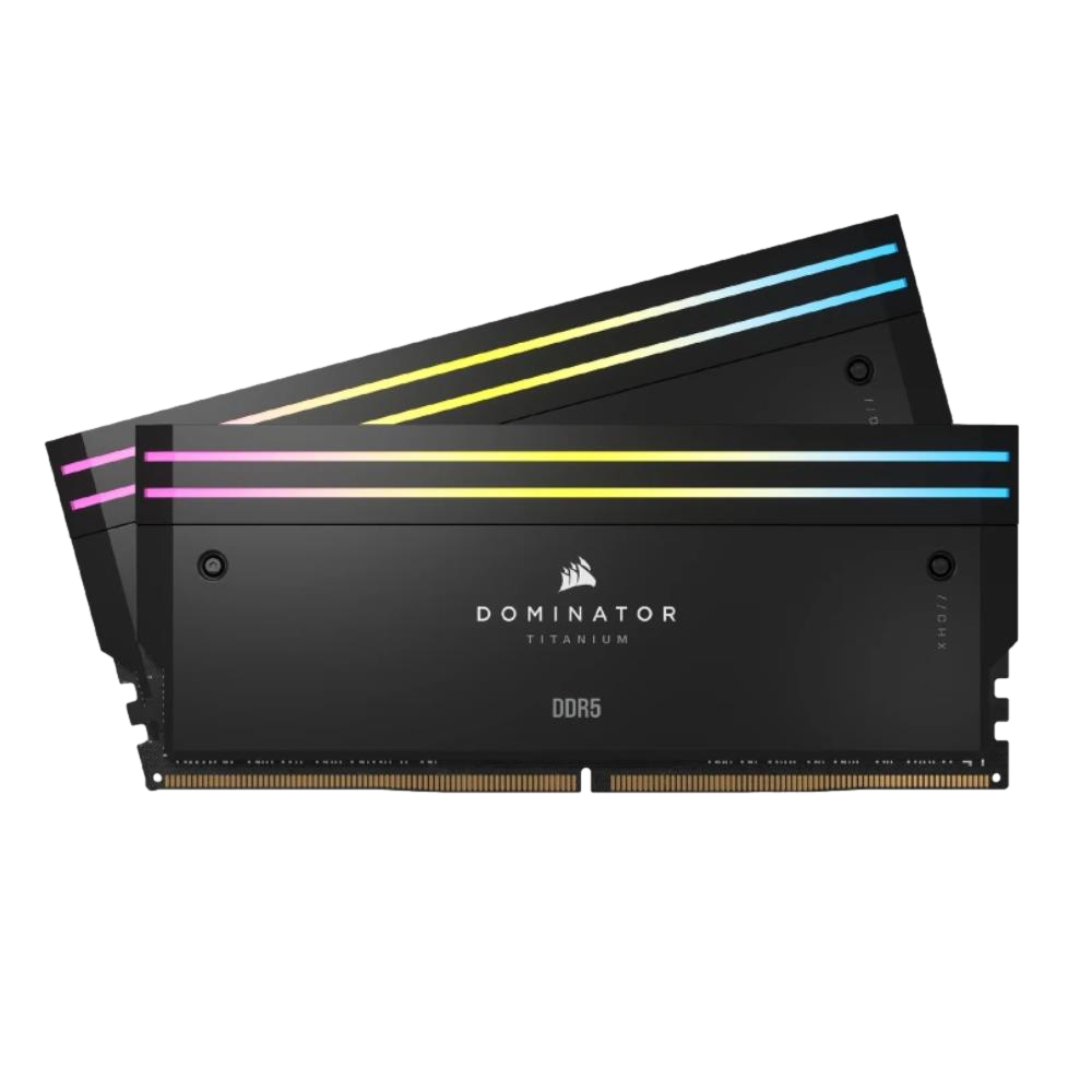CORSAIR 96GB (2x48GB) Dominator Titanium RGB 6600MHz CL32 XMP DDR5 Siyah Dual Kit Ram görsel 1