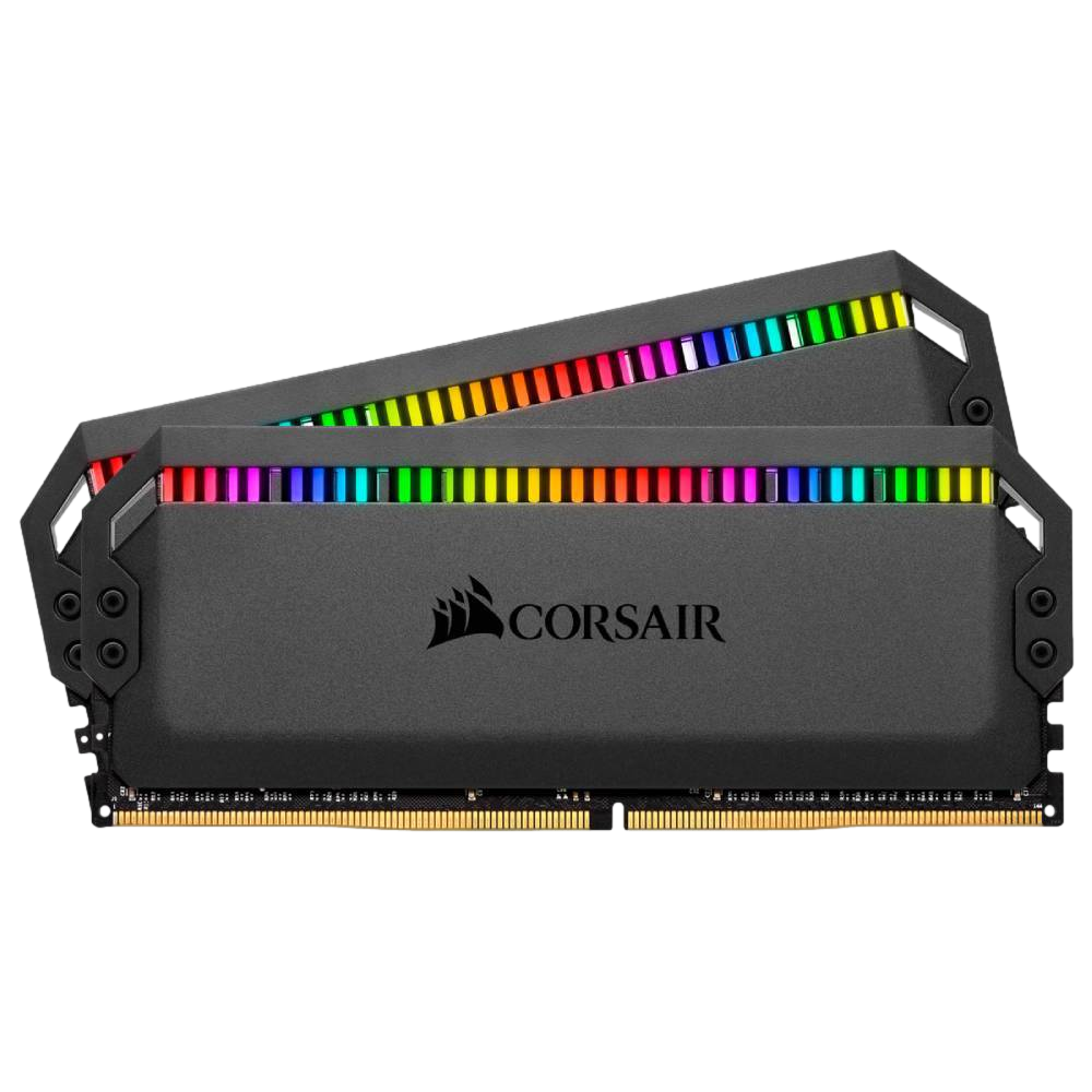 CORSAIR 16GB (2x8GB) Dominator Platinium RGB Siyah 3200MHz CL16 DDR4 XMP Dual Kit Ram görsel 1