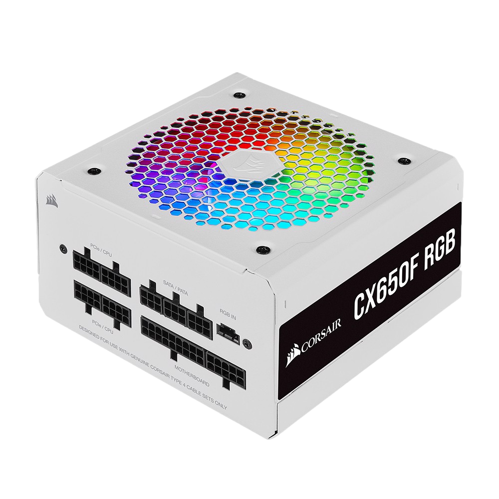 CORSAIR CX650F RGB 650W 80+ Bronze Beyaz Full Modüler 120mm Fanlı PSU görsel 1