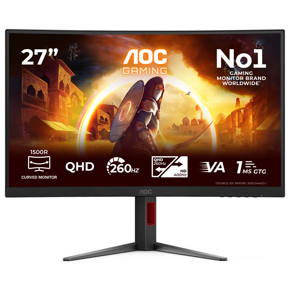 AOC CQ27G4Z2 27" QHD 260Hz HD 400Hz 1ms HDMI DP Adaptive Sync HDR400 Dual Mode Fast Va Curved 1500R Gaming Monitör