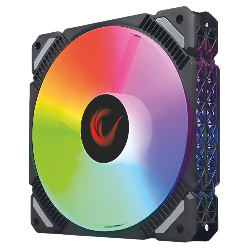 Rampage CROSS F20 12cm Rainbow 3P+4P Molex Soketli Siyah Kasa Fanı