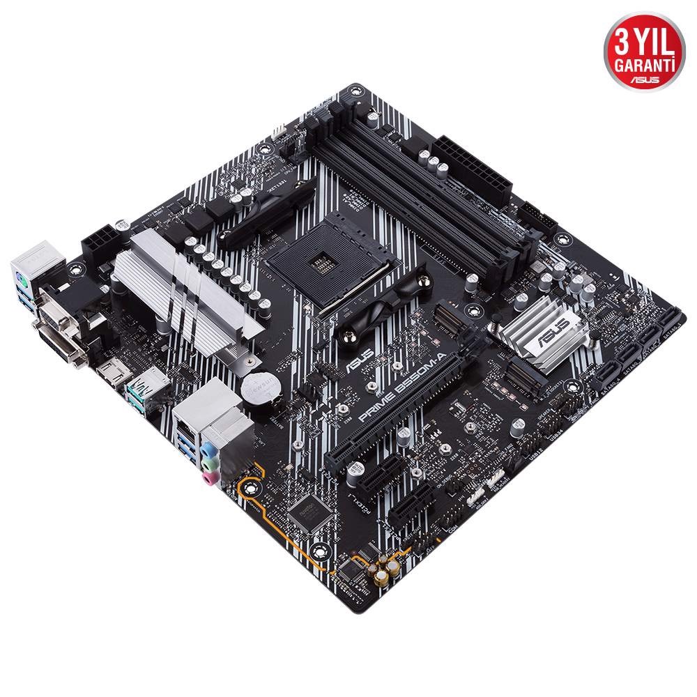 ASUS PRIME B550M-A/CSM 4600MHz OC DDR4 Soket AM4 M.2 HDMI VGA DVI mATX Anakart