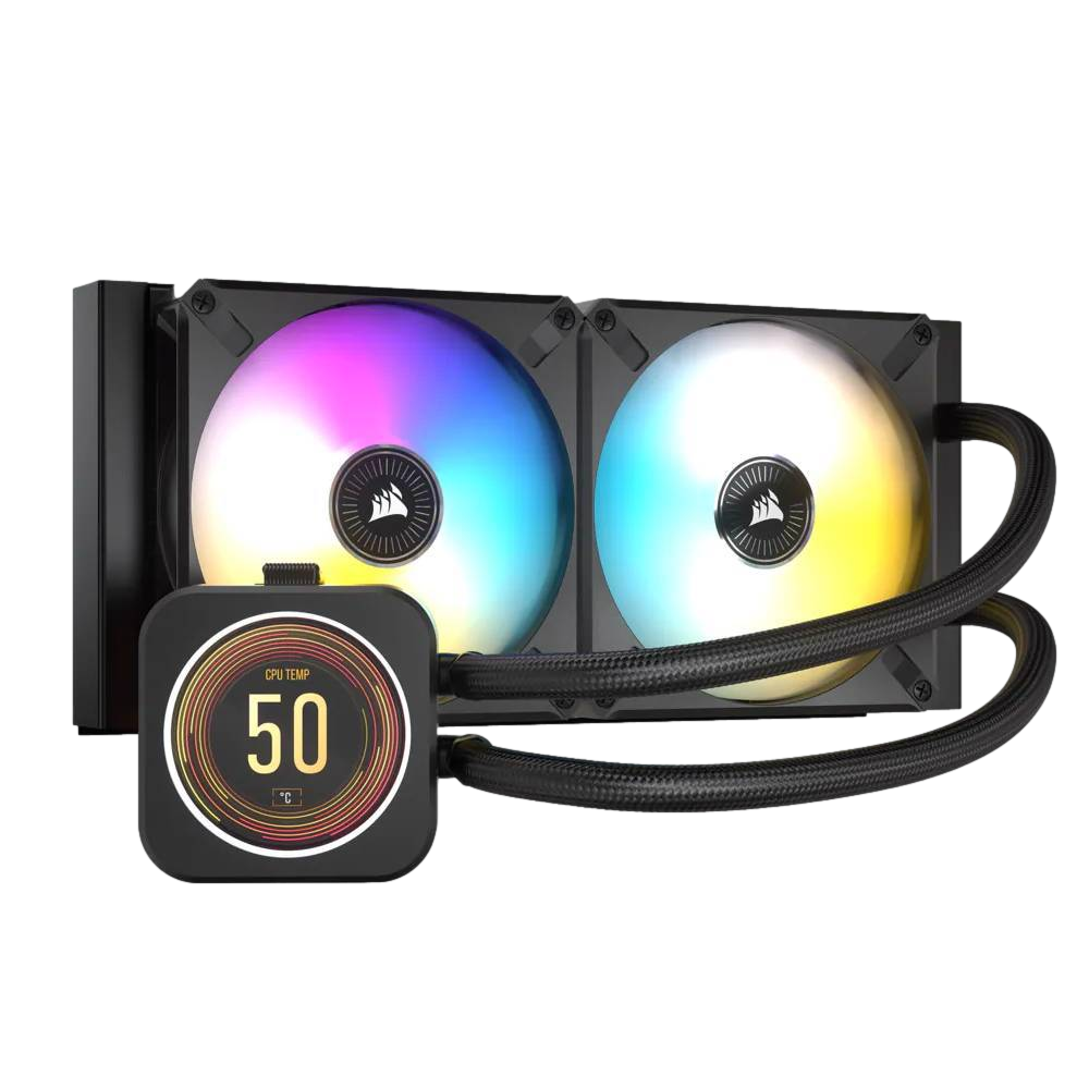 CORSAIR iCUE H100i ELITE LCD Display RGB 240mm İşlemci Sıvı Soğutucu görsel 1