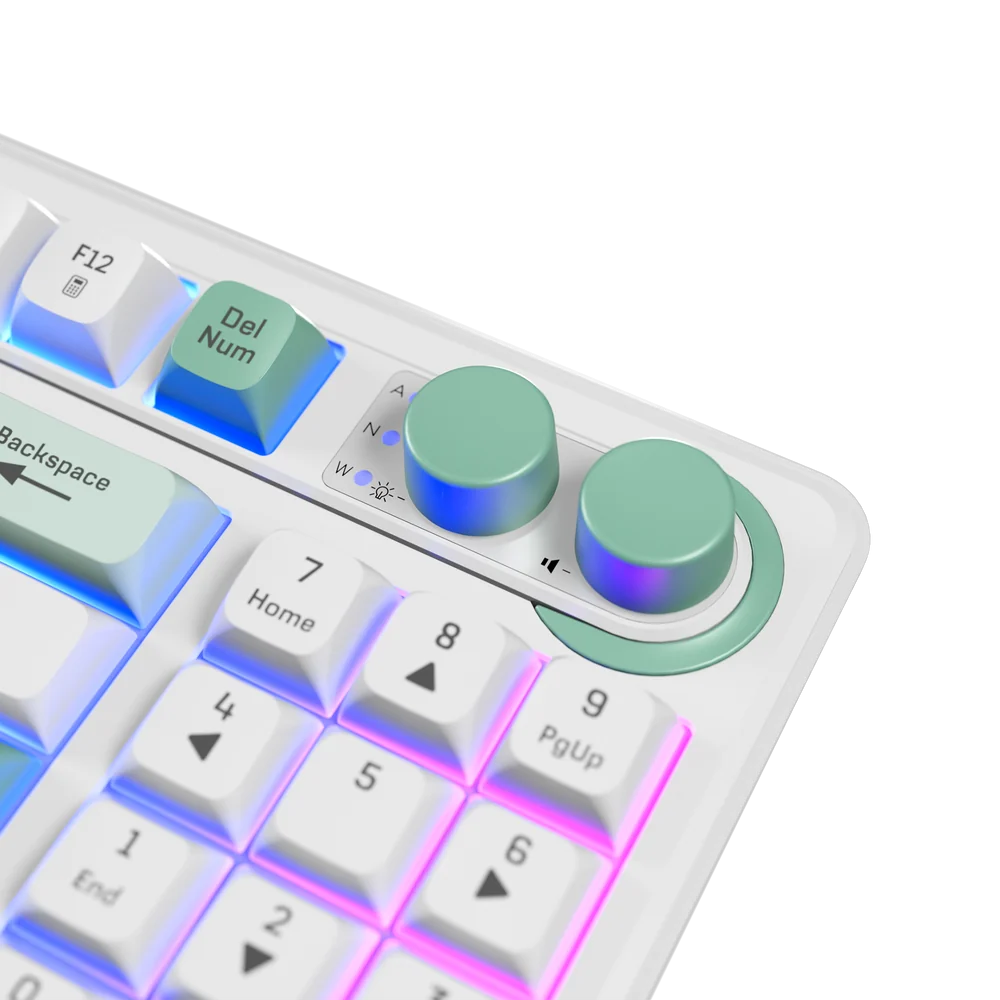 Rampage CYCLONE Beyaz/Mavi/Yeşil RGB Membrane Gaming Klavye