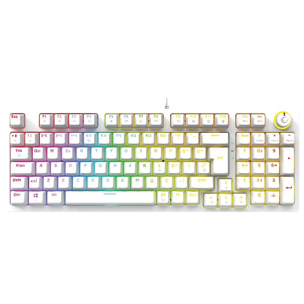 Rampage ENIGMA RGB Red Switch Kablolu Beyaz Gaming Klavye