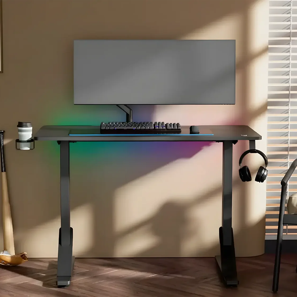 EXVEGA Neo RGB Manuel Yükseklik Ayarlı Siyah Oyuncu Masası