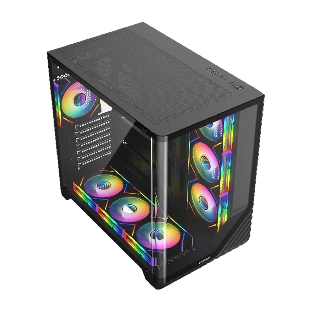FAZEON F3 750W 80+ Bronze Tempered Glass 7x ARGB Fanlı USB 3.0 ATX Bilgisayar Kasası