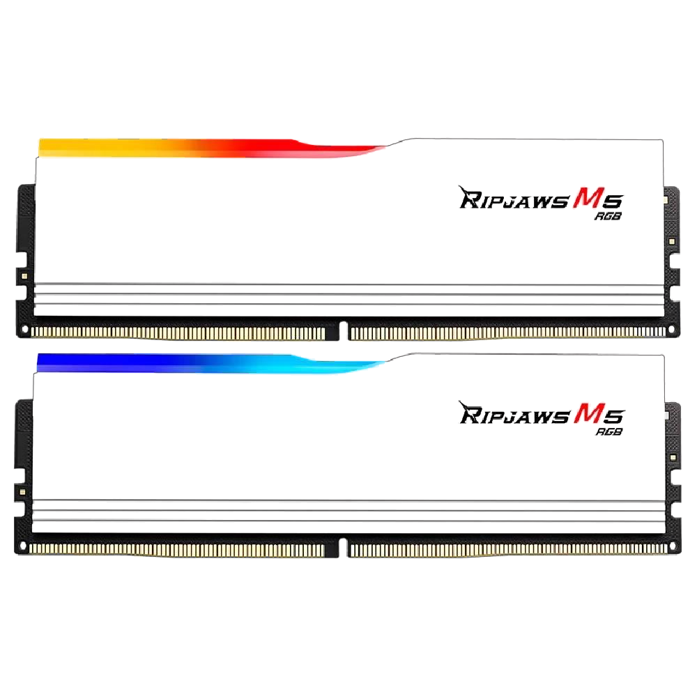 GSKILL 32GB (2x16GB) Ripjaws M5 RGB Beyaz DDR5 6400Mhz CL36 INTEL XMP Dual Kit Ram