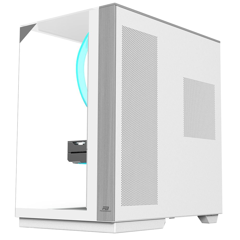 PowerBoost ECLIPSE USB 3.0 USB-C Tempered Glass 8x ARGB Fanlı ATX Mid Tower Beyaz Gaming Kasa 